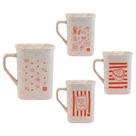 Kit 4 Canecas Quadrada 250mL Green Palha Colecao AMOR Completa