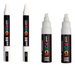 KIT 4 Caneta Posca Branca 2 PC-5M e 2 PC-8K