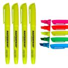 Kit 4 Canetas Marca Texto Neon Masterprint Cor Amarelo Ponta Chanfrada