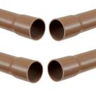 Kit 4 Cano Tubo Pvc Soldável Marrom 50mm 1 Metro Hidráulic