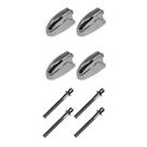 Kit 4 Canoas Tom Caixa Cromo 19.3 + 4 Parafusos 51 x 6mm M6