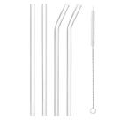 Kit 4 Canudos Vidro Reutilizável 2 Retos 2 Curvos com Escova