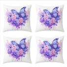 Kit 4 Capa Almofada Decorativa Simples Basica Sofa Poltrona Cama Estampada Toque Macio Suave Luxo