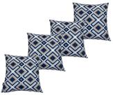 Kit 4 Capa de Almofada Belize Geométrica Azul Impermeável Zíper Invisível 45cmx45cm