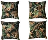 Kit 4 Capa de Almofada Belize Impermeável Fundo Preto 45cmx45cm