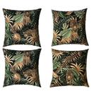 Kit 4 Capa de Almofada Belize Impermeável Fundo Preto Zíper Invisível 45x45
