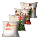 Kit 4 capa de almofada Decorativa Feliz Natal Alta Qualidade Kit 4 capa de almofada Decorativa Feliz Natal Alta Qualidade