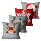 Kit 4 capa de almofada Decorativa Feliz Natal Alta Qualidade Kit 4 capa de almofada Decorativa Feliz Natal Alta Qualidade