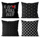 Kit 4 capa de almofadas decorativas geométrica pb