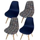 Kit 4 Capa de Cadeira Charles Eames Eiffel Pé Palito Malha Mista