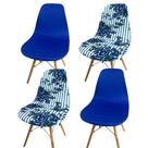 Kit 4 Capa de Cadeira Charles Eames Eiffel Pé Palito Malha Mista
