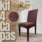 Kit 4 Capa de Cadeira Linha Gold Grega - Marrom Escuro