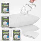 Kit 4 Capa Impermeável de Travesseiro Com Ziper 100% Poliéster Fronha Protetora Anti Acaro Grande Branco - Trisoft