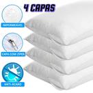 Kit 4 Capa para Travesseiro Impermeavel Branca 49cm X 69cm Capas Proteção Fronha