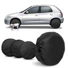 Kit 4 Capa Protetor Anti Xixi Cachorro para Roda Aro 13 e 14 60cm Impermeável Preto com Elástico