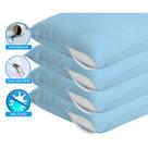 Kit 4 Capa Travesseiro Impermeável Azul 50cm x 70cm Com Zíper e HipoAlergênico Kit 4 Capa Travesseiro Impermeável Azul 50cm x 70cm Com Zíper e HipoAlergênico