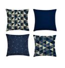 kit 4 capas almofadas azul marinho e bege II 40x40 kit 4 capas almofadas azul marinho e bege II 40x40
