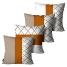 Kit 4 Capas Almofadas Decorativas Geométrico B Ferrugem45x45 Kit 4 Capas Almofadas Decorativas Geométrico B Ferrugem45x45