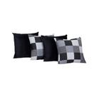 Kit 4 Capas de Almofada 40cm x 40cm Jacquard Estampada Suede Lisa
