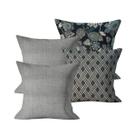 Kit 4 Capas de Almofada 45x45cm Decorativas Com Ziper Sala Sofá Cama