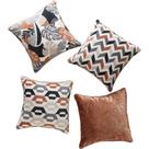 Kit 4 Capas de Almofada Amaryllis Veludo Terracota Jolitex