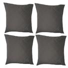 kit 4 capas de almofada com zíper 50 x 50 com enchimento cinza escuro
