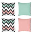 Kit 4 Capas De almofada Decorativa Chevron