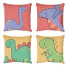 Kit 4 Capas De almofada Decorativa Dinossauros Baby
