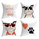 Kit 4 Capas de Almofada Decorativas Estampadas - Dog