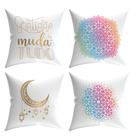 Kit 4 Capas de Almofada Decorativas Estampadas - Gratidão