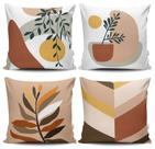 Kit 4 Capas de Almofada Decorativas Estampadas - Vaso Moderno