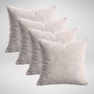 Kit 4 Capas de Almofada em Suede Premium Decoração Sala 50 x 50cm Glamour Avelã