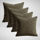 Kit 4 Capas de Almofada em Suede Premium Decoração Sala 50 x 50cm Glamour Capuccino
