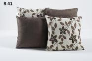 Kit 4 Capas de Almofada Estrela Marrom Jaquard Decorativa Sala e Quarto Kit 4 Capas de Almofada Estrela Marrom Jaquard Decorativa Sala e Quarto