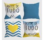 Kit 4 Capas De Almofada Geométrica Fé E Gratidão 40x40cm Kit 4 Capas De Almofada Geométrica Fé E Gratidão 40x40cm