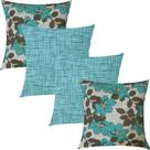 Kit 4 Capas de Almofada Hibisco e Textura Verde 45x45cm