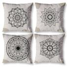 Kit 4 Capas de Almofada MANDALA BEGE 40cm Estampada Digital