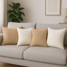 Kit 4 Capas de Almofada Soft 45x45cm com Zíper Toque Aveludado Decorativa Sala e Quarto