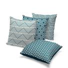 kit 4 capas de almofadas azul marinho claro 40x40