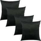 Kit 4 Capas de Almofadas Cetim Preto 45x45cm