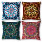 Kit 4 Capas de Almofadas Cheias 40x40 Estampada Mandala