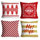 Kit 4 capas de almofadas comemorativas natal reveillon ideal para presentear e decorar sua casa Kit 4 capas de almofadas comemorativas natal reveillon ideal para presentear e decorar sua casa