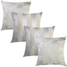Kit 4 Capas de Almofadas Composê Medalhão e Listrado Off White 45cmx45cm Kit 4 Capas de Almofadas Composê Medalhão e Listrado Off White 45cmx45cm