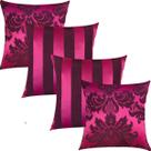 Kit 4 Capas de Almofadas Composê Medalhão e Listrado Pink e Preto 45cmx45cm Kit 4 Capas de Almofadas Composê Medalhão e Listrado Pink e Preto 45cmx45cm