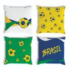 Kit 4 Capas De Almofadas Copa Do Mundo Brasil 45x45
