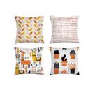 kit 4 capas de almofadas coral com laranja