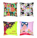 Kit 4 Capas De Almofadas Decorativa Dia das Mulheres Kit 4 Capas De Almofadas Decorativa Dia das Mulheres