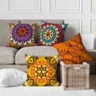 Kit 4 Capas De Almofadas Decorativa Flores Mandalas