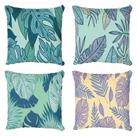 Kit 4 Capas De Almofadas Decorativa Folhas Tropicais Kit 4 Capas De Almofadas Decorativa Folhas Tropicais