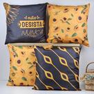 Kit 4 Capas de Almofadas Decorativa - Girassol